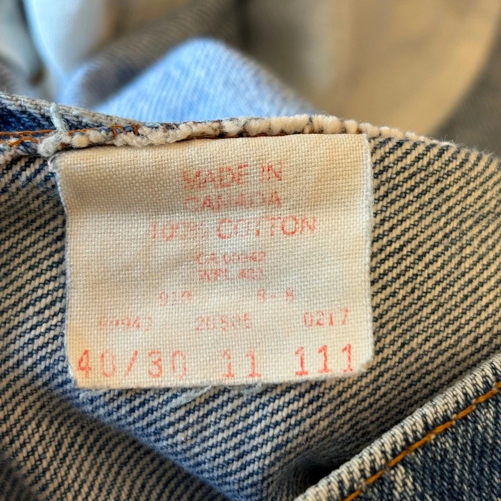 Vintage Levis 505 Orange Tab Jeans Mens 40 (37) x30 Blue Denim Straight Canada